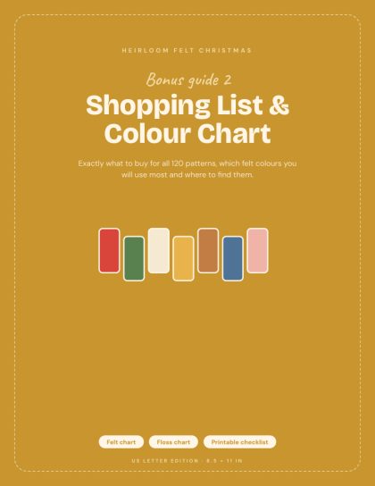 Shopping List and Colour Chart guide